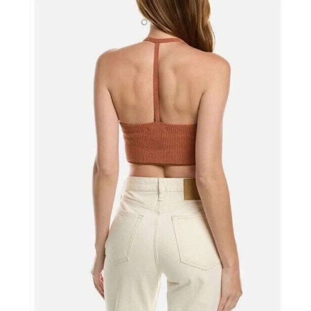 Rag & Bone NEW Soleil Crop Top Tank Size Xl Womens In Brown - Picture 2 of 8